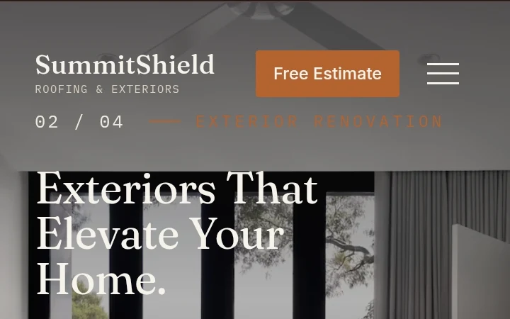 Preview of the SummitShield Roofing & Exteriors concept website